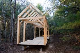 Suburban style tiny house idea. Minimal Mansion Timber Frame Tiny House Tinyhousedesign