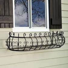 Window boxes let you express your creativity and style without a lot of work and they help to make your home seem more friendly and inviting. Parisian 42 Black Iron Window Boxes Hooks Lattice
