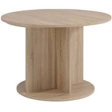 Table Ronde Avec Allonge L145 Cm Max Fumay Coloris Chene Brut Et Beton Vente De Bar Et Tabouret De Bar Conforama