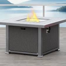 Ove Decors Ventura 41 6 In X 41 6 In X 24 6 In Square Aluminum Propane Fire Pit In Grey With Natural Gas Conversion Kit Venturafp The Home Depot Propane Fire Pit Table