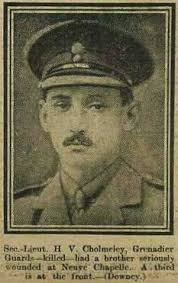 Lieut Hugh Valentine Cholmeley (1888-1916)