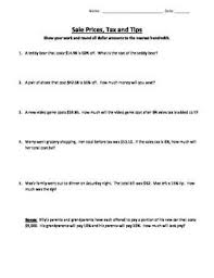 Sales tax web file worksheets. Sales Discounts Tax And Tip Homework Common Core Common Core Math Standards Money Math Worksheets Common Core Math