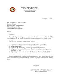Center for devices and radiological . Cover Letter Compliance Letter To Fda Pdf