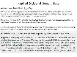 Every investor is in look out for value additive stocks and dividend can be one of the attribute for such stocks. Implied Dividend Growth Rate When We Feel That