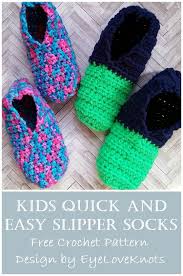 Collection by anica jevicki • last updated 8 days ago. Kids Quick And Easy Slipper Socks Free Crochet Pattern Eyeloveknots