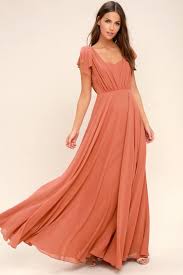Falling For You Rusty Rose Maxi Dress Rose Maxi Dress Blush Maxi Dress Rose Bridesmaid Dresses