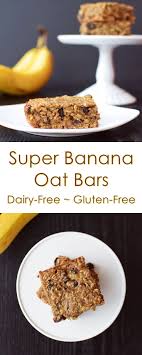 Add oats, peanut butter, maple syrup and egg and mix well. Super Cinnamon Raisin Banana Oat Bars Recipe Go Dairy Free Recipe Oat Bar Recipes Oat Bars Dairy Free Recipes