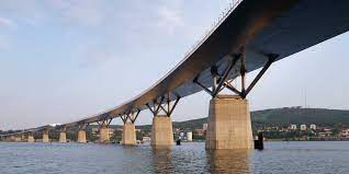 Spectacular bridge construction in sweden. Brucke Sundsvallfjarden Stahlbau Firmengruppe Max Bogl
