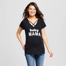 Maternity Short Sleeve Baby Mama T Shirt Grayson Threads Black S Target