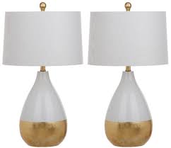 Kingship 24 Inch H White And Gold Table Lamp Set Of 2 Safavieh Lit4502b Set2 In 2020 Table Lamp Sets Gold Table Lamp Tall Table Lamps