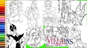 Jafar is a popular villain from the disney family of characters and he is also one of the ones that stands out the most. Disney Villain Ursula Vanessa Jafar Mother Gothel More Coloring Pages For Kids Youtube