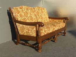 vintage ethan allen spanish revival settee loveseat sofa couch mid century loveseat sofa settee loveseat love seat