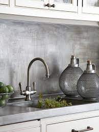Metal Backsplash Ideas Metallic Backsplash Backsplash Remodel Kitchen Splashback