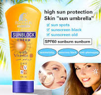 Roushun Sunblock Cream with Vitamin E SPF 60 Moisturizing Sunscreen Black