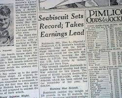 Details About Seabiscuit Wins Riggs Handicap Pimlico Horse Racing Victory 1937 Old Newspaper