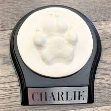 A clay impression of your beloved pet's paw print to keep forever. 3d Clay Pet Paw Print Agape Pet Services