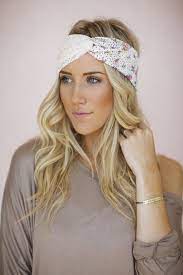 Turban Headband Lace Floral Fabric Twist Cute Hair Bands Handmade Headbands Purple Floral Yellow Flower Lace Turban Headband Twist Headband Lace Headbands