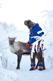 Lapland In Northern Sweden And Traditional Sami Clothing Lappland Sotaste Djuren Vinter
