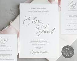 Wedding Invitation Template Set Try Before You Buy Invite Etsy In 2021 Wedding Invitation Templates Wedding Invitations Engagement Invitation Template