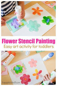 Dot Paint Flowers With Flower Stencils Printable Happy Tot Shelf Flower Stencil Art Activities For Toddlers Spring Crafts For Kids