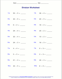 worksheets for basic division facts grades 3 4