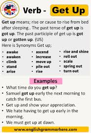 Get Up Past Simple V1 V2 V3 Form Of Get Up English Grammar Here
