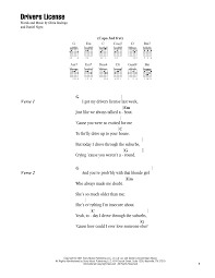 Your plasticized driver's licence must be renewed every 8 years. Drivers License Guitar Chords Lyrics Print Sheet Music Now