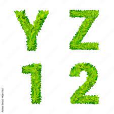 Literary braille numbers are formed by placing the braille number sign # (dots 3, 4, 5, and 6) before the braille letters a. Latin Alphabet Font Like Grass Leaves Y Z Letter 1 2 Number Stock Vector Adobe Stock