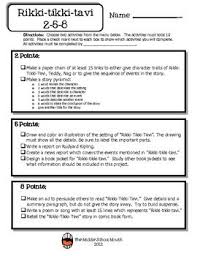 Rikki Tikki Tavi 3 Activities Reading Literature Short Story Unit Activities