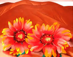 Red Hills With Flowers Was Painted By Georgia O Keeffe Using Oil On Canvas Fascinated By Contrasts In Scale Art Georgia O Keeffe Paintings O Keeffe Paintings