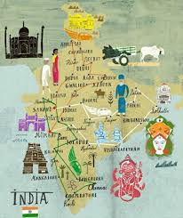 A Bohemian Life Hiscinnamongirl Another Cute Map Of India India Map Illustrated Map Travel Illustration