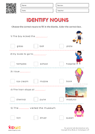 identifying nouns worksheets for grade 2 kidpid
