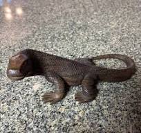 Vintage Hand Carved Wooden Lizard Komodo Dragon Reptile Sculpture Statue |  eBay