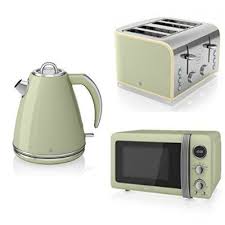 Swan Kitchen Appliance Retro Set 20l Green Microwave 1 5l Green Jug Kettle Green 4 Slice Toaster Set Kettle And Toaster Set Kettle And Toaster Kettle