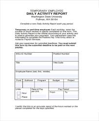 Daily Activity Report Template 3 Professional Templates