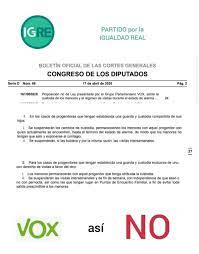La reacción del partido igualdad, que la apoyó como una de sus cartas independientes al parlamento llegó por redes sociales. Partido Igualdad Real Igre On Twitter 1 2 El Partido Politico Vox Es Presento El Pasado 17 De Abril Una Proposicion No De Ley Para Limitar El Contacto De Padres Divorciados Con Sus