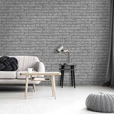 Pin By Roni Bezic On Argent Ink 1 Brick Interior Wall Grey Brick Effect Wallpaper Brick Interior