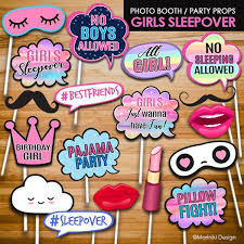 Sleepover Party Props Sleepover Photo Booth Props Pajama Party Props Girls Sleepover B Sleepover Birthday Parties Slumber Party Birthday Girls Slumber Party