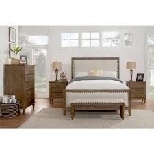 Luxeo Cambridge 5 Piece Oak Gray Queen Bedroom Set With Solid Wood And Upholstered Trim Oak Gray Wash Bedroom Sets Queen Bedroom Set King Bedroom Sets