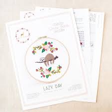 • now you can see your.pdf pattern on the screen in your browser, download it, or have it emailed to you. Lazy Day Sloth Cross Stitch Pattern Stitched Modern
