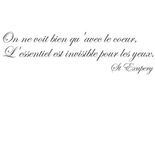 Lo esencial es invisible a los ojos. Sticker Texte On Ne Voit Bien Qu Avec Le Coeur St Exupery Home Garden Decals Stickers Vinyl Art