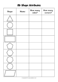 2d shape attributes chart worksheets sb11818 sparklebox