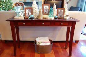 Christmas Console Table Decorar Consolas Mesa Detras De Sofa Mesa Sofa