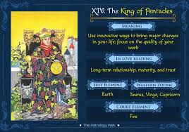 Nine of pentacles in three of pentacles: The King Of Pentacles Tarot The Astrology Web Pentacles Tarot Tarot Tarot Card Meanings