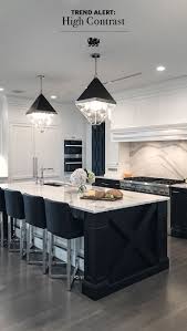 Black And White Marble Kitchen Countertops Black And White Kitchen High Contrast Kitchen Black And White Cabinets White Marble Countertops Mode Kitchen Design Home Decor Kitchen Kitchen Interior