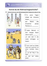 Gelobet seist du, jesus christ. Arbeitsblatt Kennst Du Die Weihnachtsgeschichte Lehrermaterial De