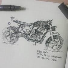 Belum jelas kapan pastinya motor bakal meluncur, tapi ditengarai paling lama pada 2022. Sdh Beberapa Lama Tdk Sketsa Motor Source Pinterest Honda Cb750 Daryldixon Walkingdead Sketch Motorcycle Motor Skets Instagram Posts Instagram Art