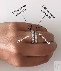 wedding band size guide eternity ring carat size comparison