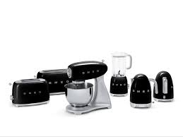 The Complete Collections Of Smeg S Small Appliances In Chic Black Appliances Black Chic Collections Comple Smeg Retro Kitchen Accessories Smeg Appliances
