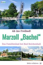 In Voralpiner Idylle Liegt Das Bachei Das Freibad Marzoll Bei Bad Reichenhall Grosszugige Wasserflachen Viele Attr Wasserspielplatz Bad Reichenhall Freibad